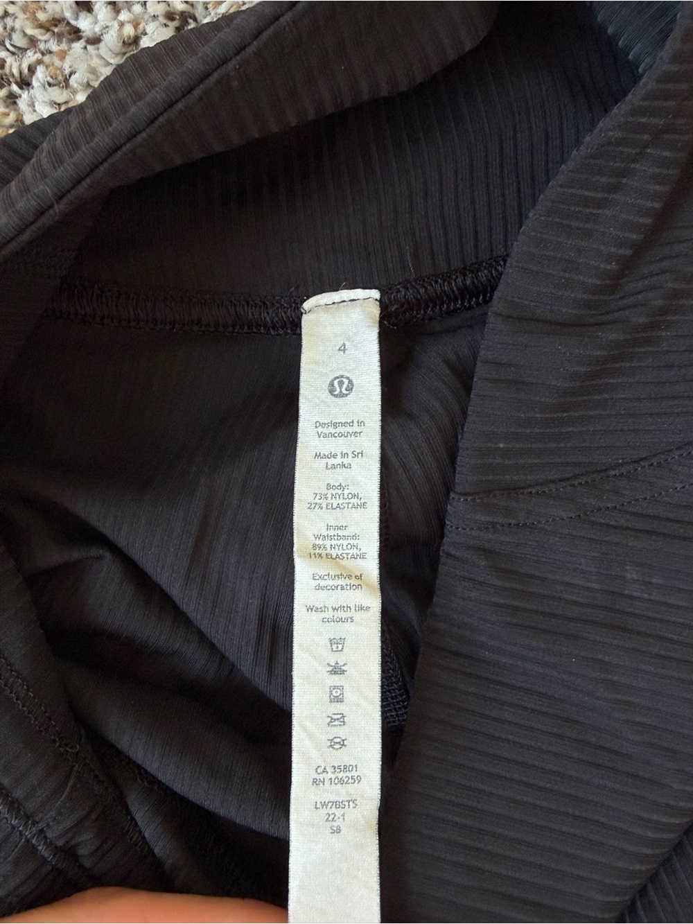 lululemon athletica Black Ribbed High-Rise Bike Shorts - Picture 3 of 3